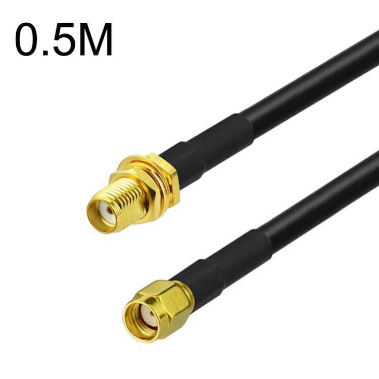 

SMA Female To RP-SMA Male RG58 Coaxial Adapter Cable, Cable Length:0.5m