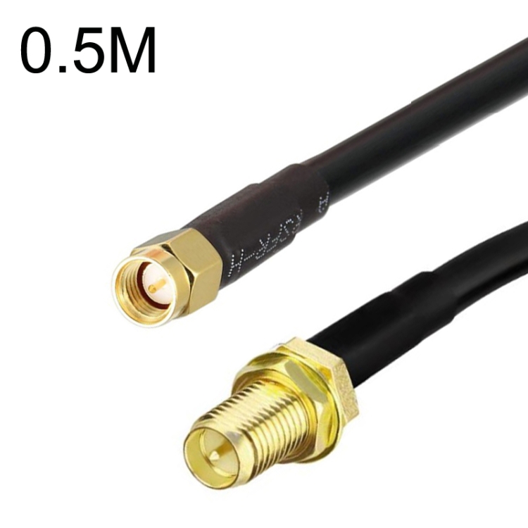 

SMA Male To RP-SMA Female RG58 Coaxial Adapter Cable, Cable Length:0.5m