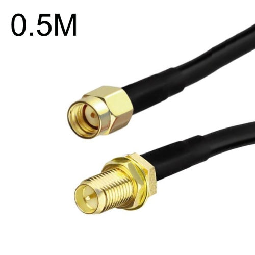 

RP-SMA Male To RP-SMA Female RG58 Coaxial Adapter Cable, Cable Length:0.5m