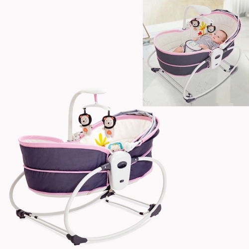 Lit de berceau multifonctionnel pour bébé Chaise berçante réconfortante à  vibrations électriques cinq-en-un intelligente (rose violet)