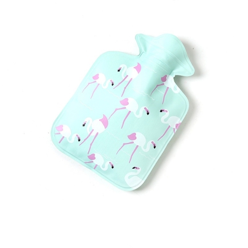 Cartoon Mini Water Injection Hot Water Bag Portable Hand Warmer, Color:Blue Flamingo