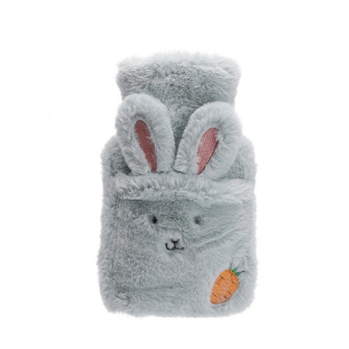 Plush Warm Water Bag Cartoon Rabbit Flushing Hot Water Bottle(Green)