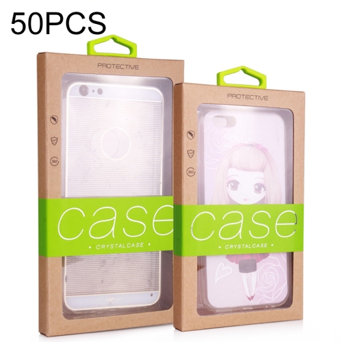 

50 PCS Kraft Paper Phone Case Leather Case Packaging Box, Size: L 5.8-6.7 Inch(Green)