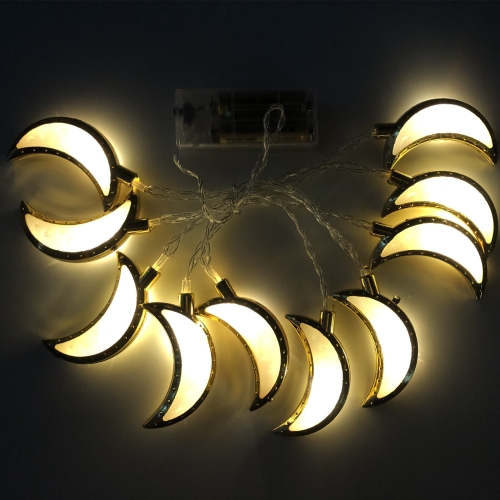 3m 20 Lichter USB Modell LED Stern Mond Lichterkette Eid Al-Adha  Dekorativer Anhänger (Mond-Warmweiß)