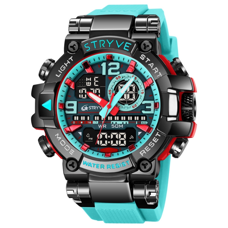 

STRYVE S8025 Sports Night Light Electronic Waterproof Watch Multifunctional Student Watch(Lake Blue)