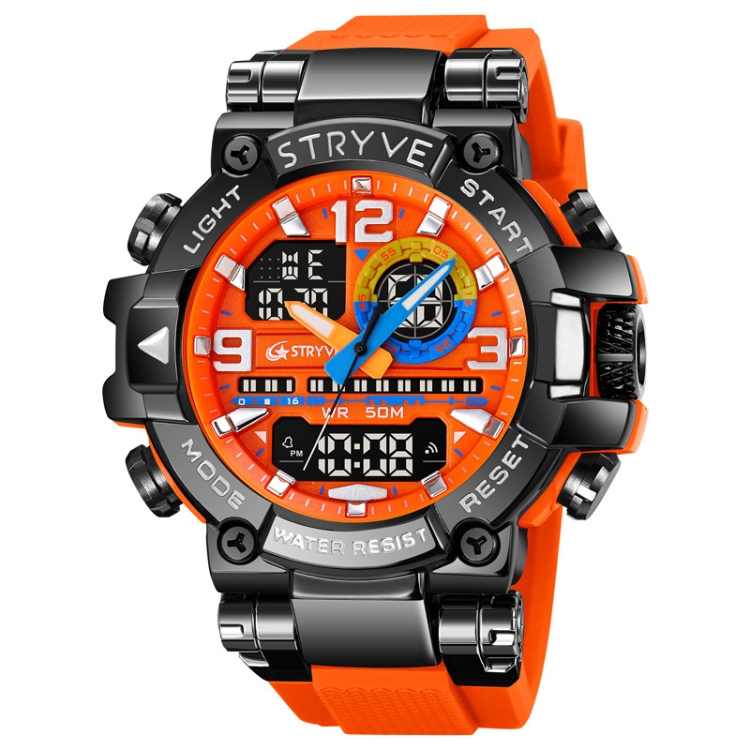 

STRYVE S8025 Sports Night Light Electronic Waterproof Watch Multifunctional Student Watch(Orange)