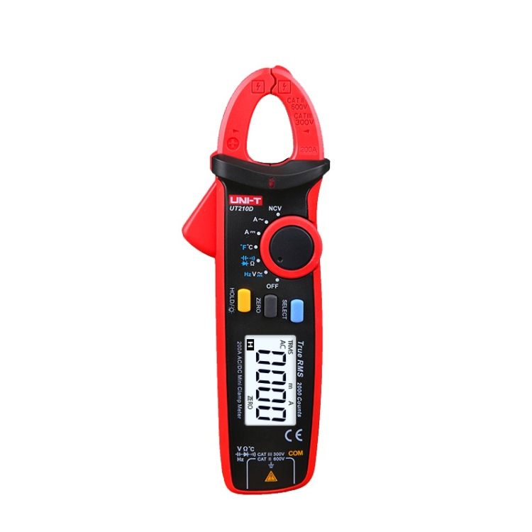 

UNI-T UT210D 200A Digital Clamp Meter AC DC Voltage Detector