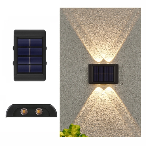 

4LED NiMH Solar Wall Lamp Outdoor Waterproof Up And Down Double-headed Spotlights(Warm Light)