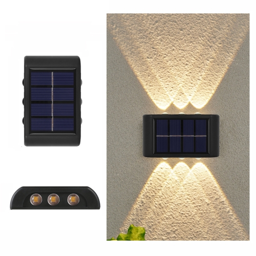 

6LED NiMH Solar Wall Lamp Outdoor Waterproof Up And Down Double-headed Spotlights(Warm Light)
