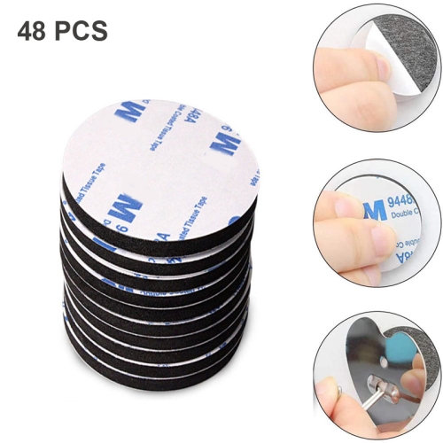 

48 PCS 60x1.5mm Round EVA Foam Double-sided Adhesive Strong High-viscosity Sponge Sticker(Black)