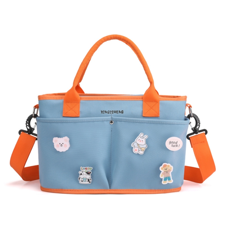 

Mummy Bag Large Capacity Shoulder Insulated Bottle Bag Diaper Baby Bag(Mist Blue)