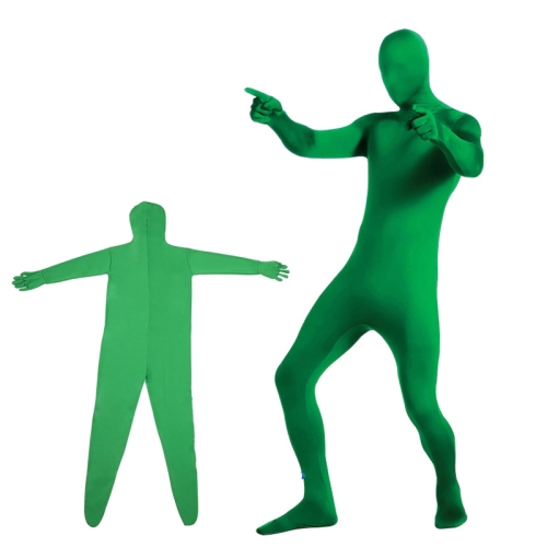 

Photo Stretchy Body Green Screen Suit Video Chroma Key Tight Suit, Size: 160cm(Green One-piece)