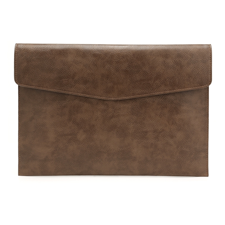 

PU Leather Litchi Pattern Sleeve Case For 14 Inch Laptop, Style: Single Bag (Dark Brown)