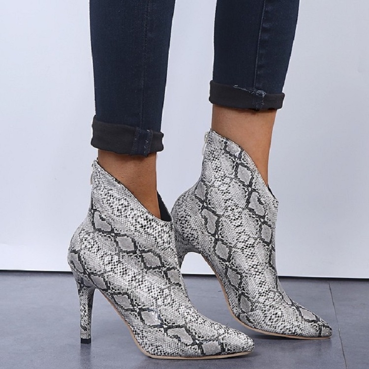 Zapatos de mujer Tacones altos en punta de cuero, Talla: 40 (Blanco)