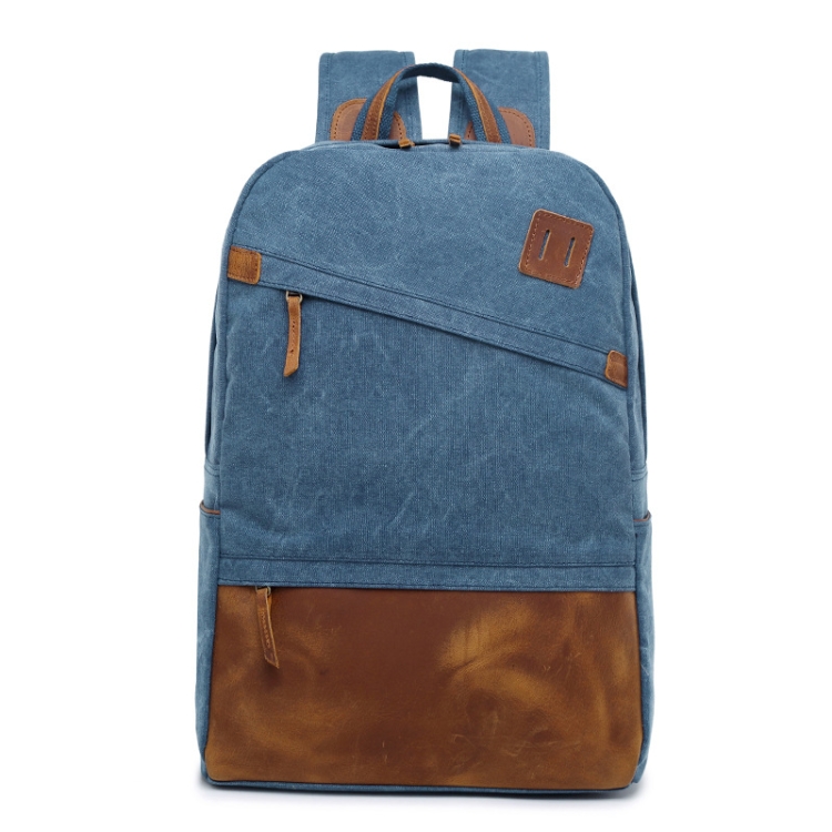 

Outdoor Leisure Sports Backpack Canvas Travel Backpack Computer School Bag(Blue)