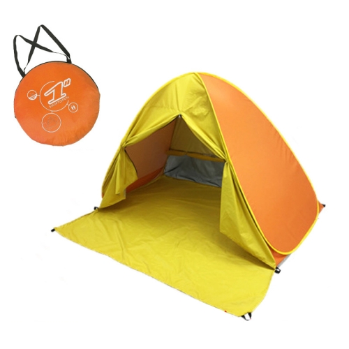 

With Curtain Automatic Instant Pop Up Tent Potable Beach Tent, Size: 200x165x130cm(Orange with Yellow)