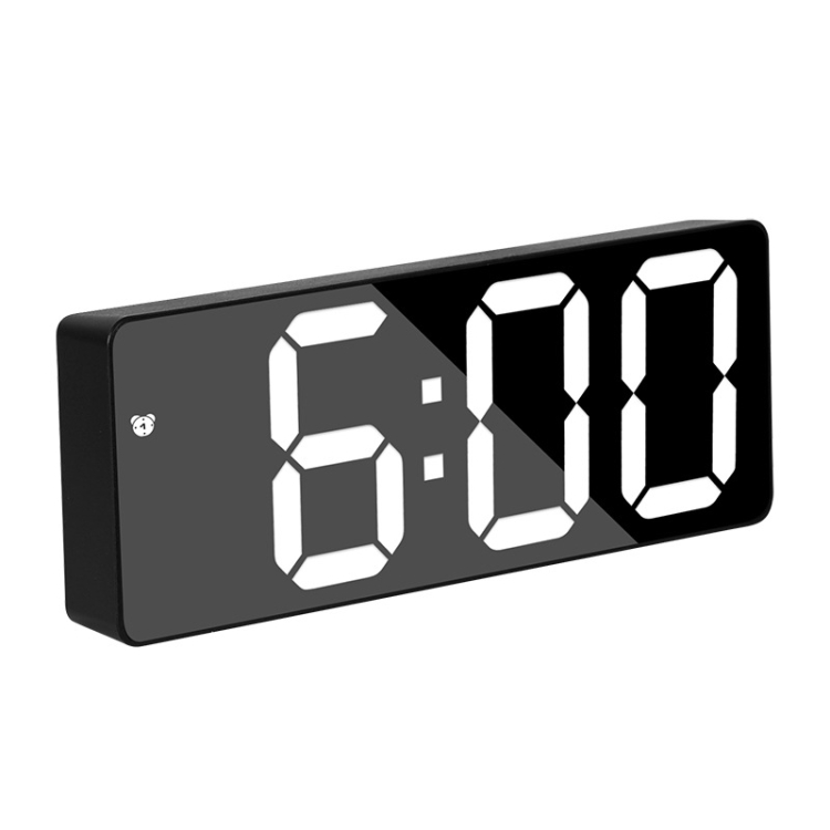 

Battery Plug-In Dual-Purpose LED Clock Bedside Alarm Clock, Rectangular Black Surface White Light