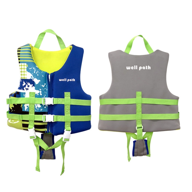 

WELL PATH Adjustable Kids Lifejacket Portable Buoyancy Vest Swimwear, Size: S(Blue)