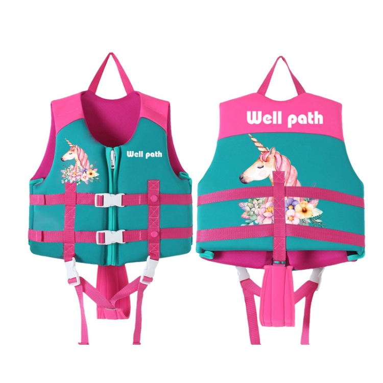 

WELL PATH Adjustable Kids Lifejacket Portable Buoyancy Vest Swimwear, Size: S(Rose Red)