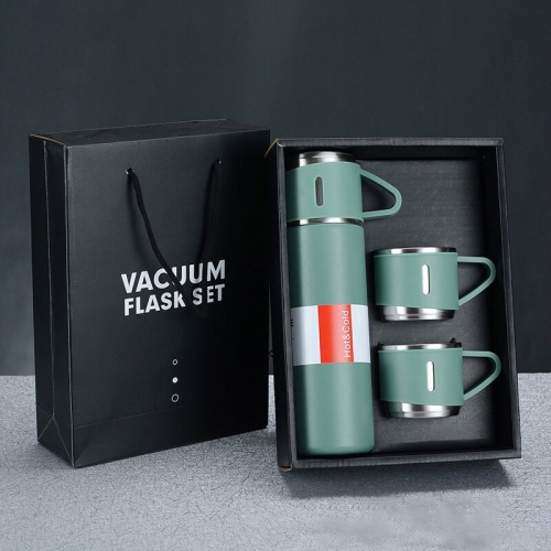 

500ml 304 Stainless Steel Thermos Cup Portable Business Tea Cup,Spec: Gift Box Set(Green)