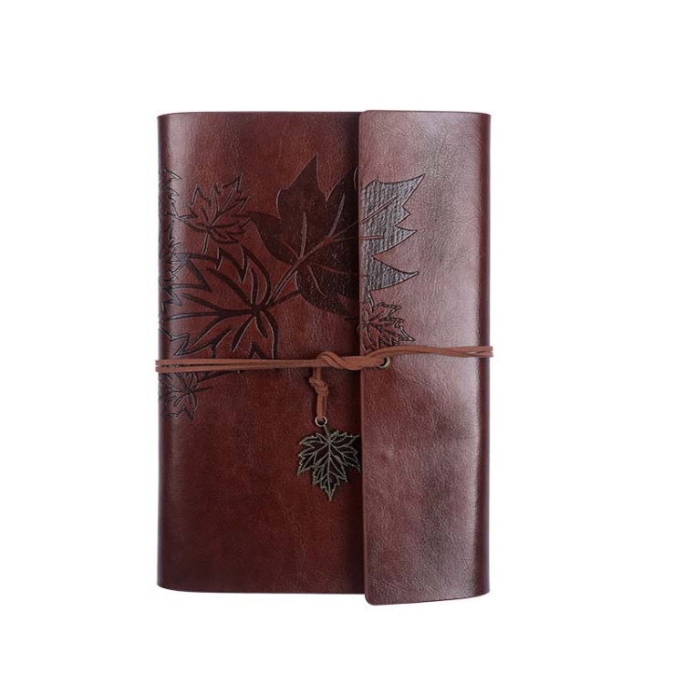 

A5 PU Maple Retro Straps Handbook Loose-leaf Notebook(Coffee)