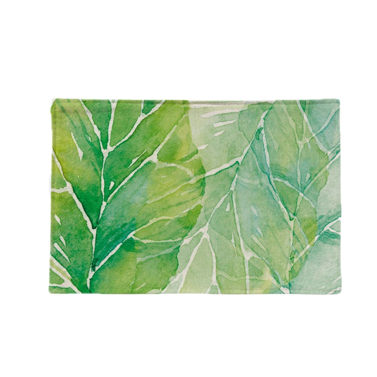 

2 PCS Flax Plant Pattern Western Table Mat Coffee Table Insulation Coaster, Specification: Single Side(Greenery)