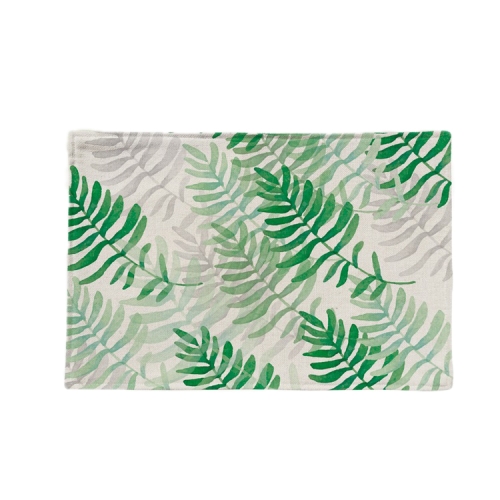 

2 PCS Flax Plant Pattern Western Table Mat Coffee Table Insulation Coaster, Specification: Single Side(Fine Green Leaf)