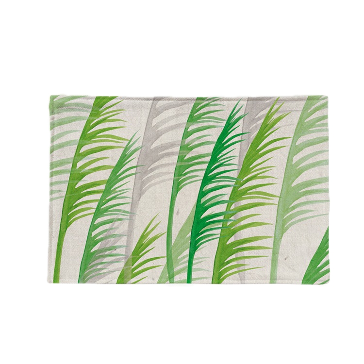 

2 PCS Flax Plant Pattern Western Table Mat Coffee Table Insulation Coaster, Specification: Single Side(Grass)