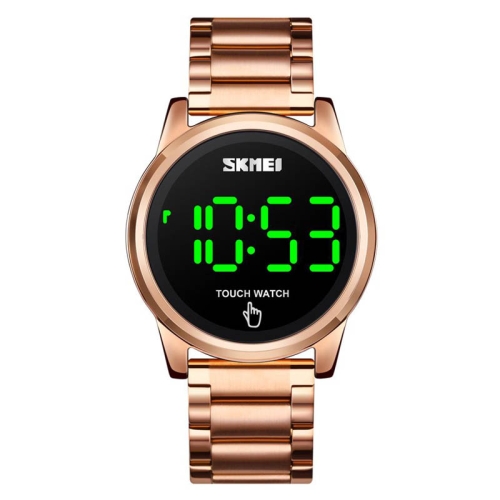 

SKMEI 1684 Versatile Sports Steel Belt Men Electronic Watch, Colour:Rose Gold