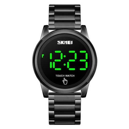 

SKMEI 1684 Versatile Sports Steel Belt Men Electronic Watch, Colour:Black