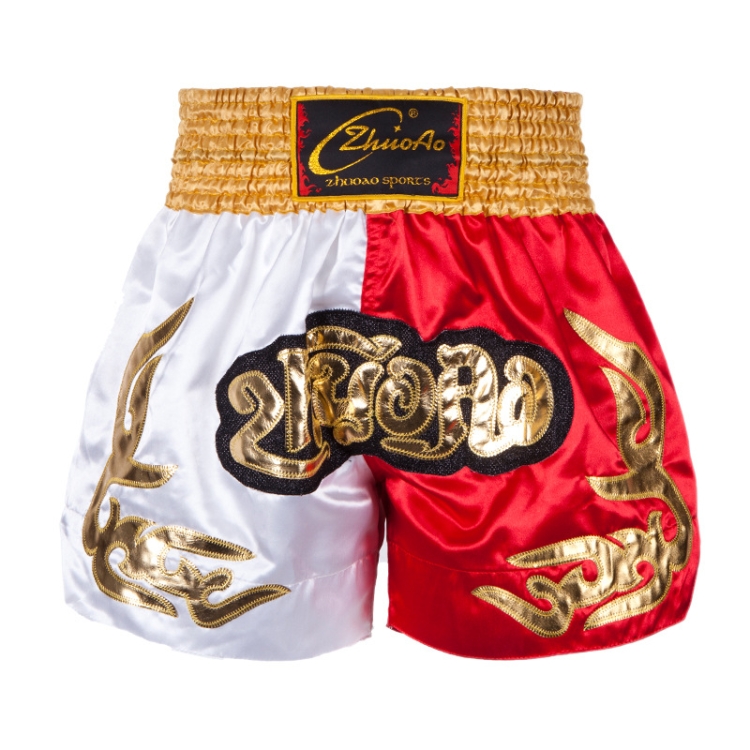 

ZhuoAo Muay Thai/Boxing/Sanshou/Fighting Shorts for Men and Women, Size:S(Yellow Waist Stitching)