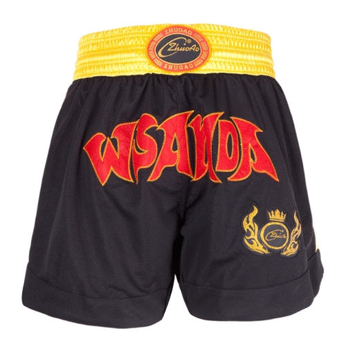 

ZhuoAo Muay Thai/Boxing/Sanshou/Fighting Shorts for Men and Women, Size:S(Quick Dry Sanda Black)