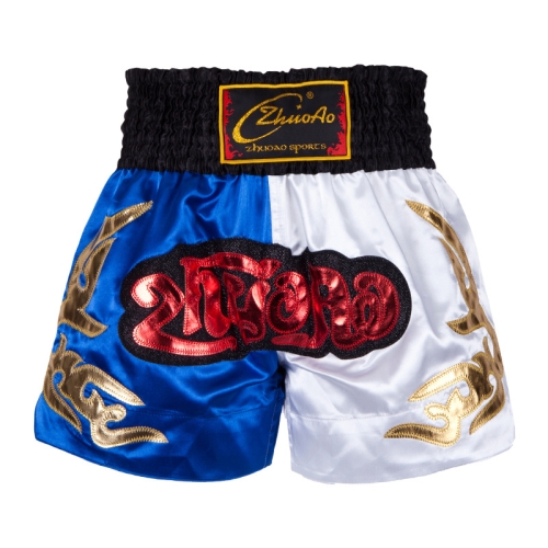 

ZhuoAo Muay Thai/Boxing/Sanshou/Fighting Shorts for Men and Women, Size:L(Black Waist Stitching)