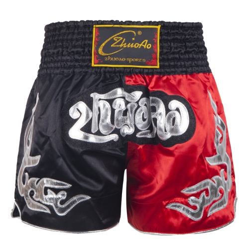 

ZhuoAo Muay Thai/Boxing/Sanshou/Fighting Shorts for Men and Women, Size:XXXL(Classic Red Black)
