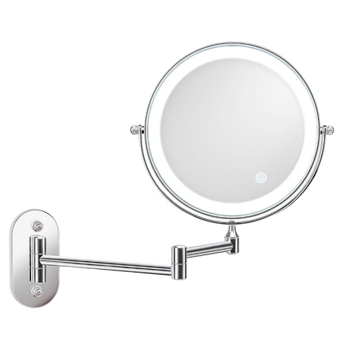 Double Sided Makeup Mirror Led, Zone Denmark Wall Mounted Magnifying Illuminated Makeup Mirror White