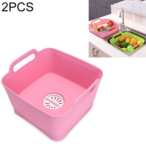 2 PCS multifonctionnel évier mobile cuisine en plastique panier de lavage  de légumes panier de vidange