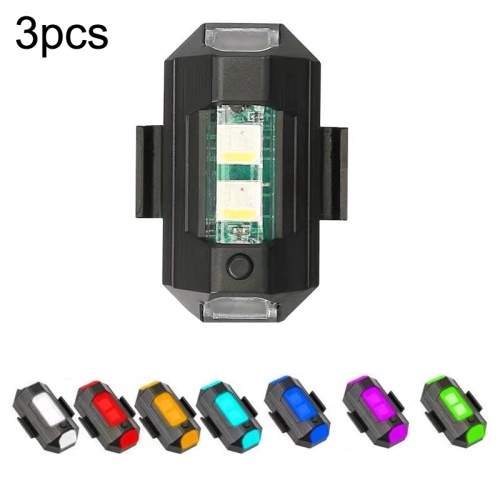 

3pcs M1 Vibration Sensing Motorcycle Bicycle Aircraft Explosion Lights Cruise Flashing Anti-rear-end Collision Light(7 Colors)
