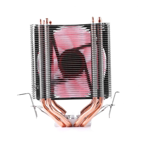 

Desktop Computer 4 Copper Tube CPU Radiator Super Quiet Red Light 3-pin Single Fan