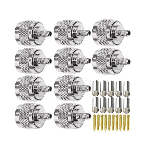 

10pcs NJ-3 For RG58/RG402/LMR195 N Type Plug Connector Low Loss RF Coaxial Connector