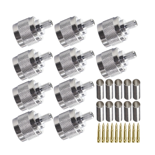 

10pcs NJ-4 For LMR240 N Type Plug Connector Low Loss RF Coaxial Connector