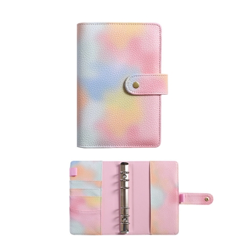 

A7 PU Leather Macaron Notebook Symphony Pearl Paper Loose-leaf Cash Budget Book(Pink)