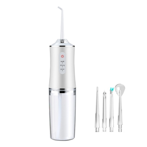 6886 冲牙器水牙线便携式家用牙齿口腔清洁洁牙器，带宽:4头（白色）