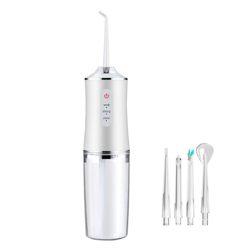 6886 Nha khoa Fluisher Water Floss Floss Răng hộ gia đình di động Làm sạch răng miệng, Chiều rộng băng tần: 4 đầu (Trắng)