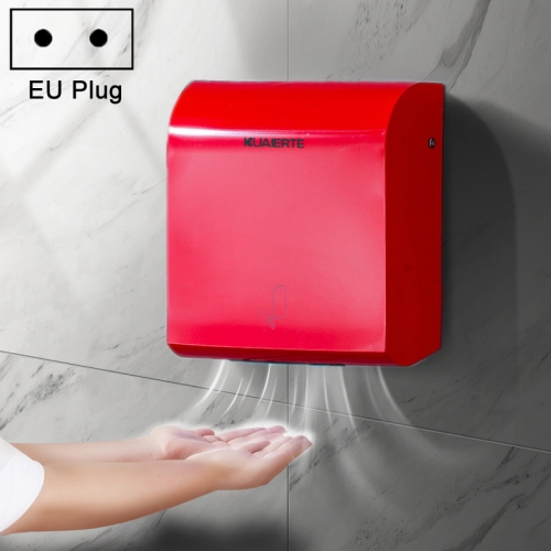 

Kuaierte Automatic Induction Stainless Steel Ultra-thin Hand Dryer, Colour:Red(EU Plug)