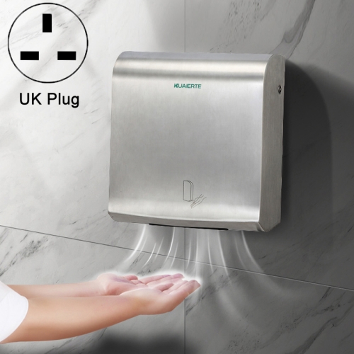 

Kuaierte Automatic Induction Stainless Steel Ultra-thin Hand Dryer, Colour:Brushed(UK Plug)