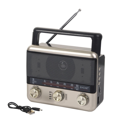 

BAIJIALI EC-2110BTS Multifunctional Solar Radio Retro Full Band Card Radio(Brown)