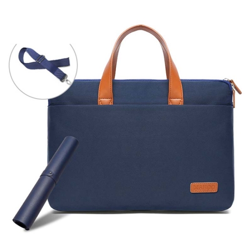 

For MacBook 15.6-16.1 Inches MAHOO 10188 Ultra-Thin Hand Computer Bag Messenger Laptop Bag, Color:Dark Blue+Black Mouse Pad