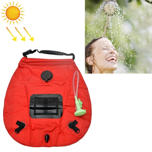 20L sac de bain solaire extérieur auto-conduite camping bouteille d'eau  chaude sac de stockage d'eau de bain extérieur portable (rouge)