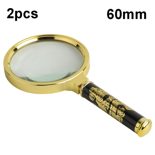 

2pcs Elderly Reading Books Handheld Magnifier, Diameter:60mm(Removable Handle)