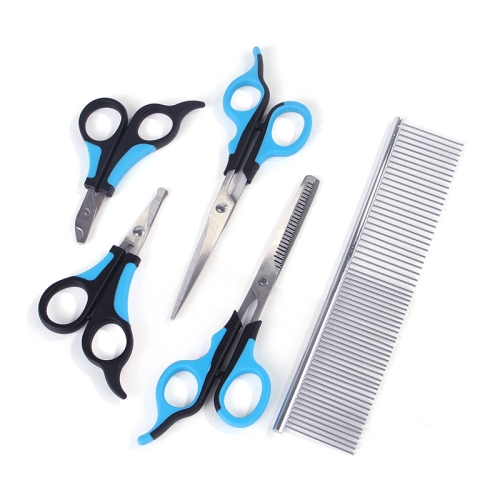 

5 PCS / Set B24121 Pet Comb Nail Clipper Set Pet Trimming Grooming Supplies